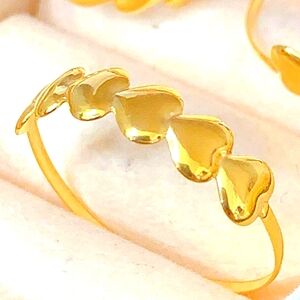 18k Saudi Gold Heart Ring Real Gold Pawnable Size 9 Lightweight